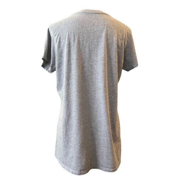 Fall autumn novelty tee top XL (16-18) short sleeve scoop neck black on gray - Picture 4 of 8